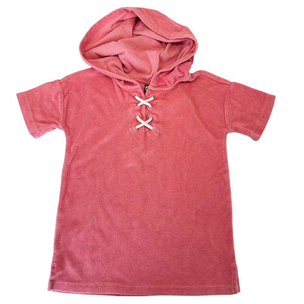 Tea Collection Girls Size 6 French Terry Hoodie Tunic Pink